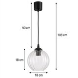 Brilagi LED luster na sajli RETRO GLASS 1xE27/60W/230V prečnik 18 cm crna/prozirna | Eponuda.com