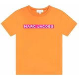 Marc Jacobs Otroška bombažna kratka majica oranžna barva