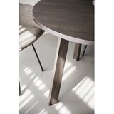 Rowico Tamno smeđi okrugao proširiv blagovaonski stol u dekoru hrasta ø 130 cm Glenside – | shoptok.hr