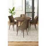 Hanah home Rox - Baroque, Brown BaroqueBrown Dining Table & Chairs Set (5 Pieces) | ePonuda.com