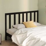 Uzglavlje za krevet crno 126 x 4 x 100 cm od masivne borovine | shoptok.hr