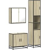  3-dijelni set kupaonskog namještaja boja hrasta sonome drveni | shoptok.hr