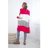 Kesi Cardigan sweater with straps raspberry+ecru | shoptok.hr