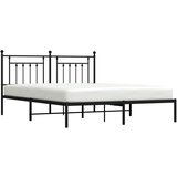  Metalni okvir za krevet s uzglavljem crni 180x200 cm | shoptok.hr