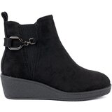 Shelvt Black suede ankle boots with elastic insert Cene