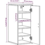 vidaXL omara za čevlje iz starega lesa 32x35x70 cm inženirski les | Shoptok.si