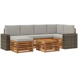 vidaXL Kotna sedežna garnitura z blazino 7 pcs Naravna in svetlo siva, (5000272062) | Shoptok.si