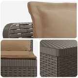  Dvosjedni vrtni sofa s jastucima u ratan izgledu PP Svjetlosiva | shoptok.hr