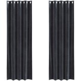  Zavjese za zamračivanje 2 pcs Tamno siva 140 x 245 cm Baršun | shoptok.hr
