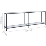vidaXL Konzolni stol bijeli 220 x 35 x 75,5 cm od kaljenog stakla | shoptok.hr