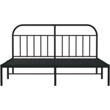 vidaXL Metalni okvir za krevet s uzglavljem crni 180x200 cm | shoptok.hr
