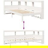  Knjižna postelja brez vzmetnice bela 75x190 cm trdna borovina | Shoptok.si