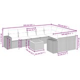 10-dijelni set vrtnih sofa od poliratana s jastucima sivi | shoptok.hr