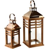 Mondex Komplet lantern Les Levi Gold 19,5x19,5x45 cm / 13,5x13,5x30,5 cm Zlata 2 kosa, (5000212511) Cene