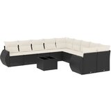  The Living Store Vrtna sedežna garnitura 11-delna z blazinami črn poli ratan - Vrtna Sedežna Garniture, (21461230) | Shoptok.si