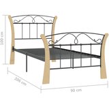  Okvir za krevet crni metalni 90 x 200 cm | shoptok.hr