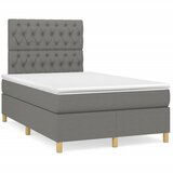 vidaXL Krevet box spring s madracem LED tamnosivi 120 x 190 cm tkanina Cijene