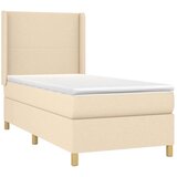  Krevet box spring s madracem LED krem 90x190 cm od tkanine | shoptok.hr