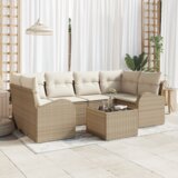 vidaXL set vrtnih sofa s jastučićima bež poli ratan | shoptok.hr