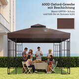  Zamjenski krov za sjenicu 3 x 3 m zamjenska cerada za sjenicu s drenažnim otvorima UPF30+ zaštita od sunca kava | shoptok.hr