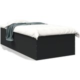 vidaXL Posteljni okvir črn 90x190 cm inženirski les | Shoptok.si