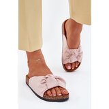 Boto Ladies sandals on cork sole with bow light pink Seressa | Shoptok.si