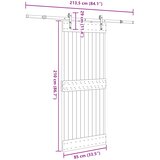  Klizna vrata NARVIK Prirodna i crna 85 x 210 cm (213,5 cm) | shoptok.hr