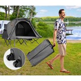  Šator 4 u 1 za 2 osobe s navlakom i madracem, dim. 194 x 146 x 160 cm - sivi | shoptok.hr