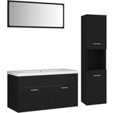  Set kupaonskog namještaja od iverice crni | shoptok.hr
