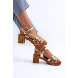 EVENTO Women's High Heel Sandals in Gold Eco Leather Assames | ePonuda.com