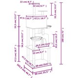  Mačje drevo s praskalniki iz sisala temno sivo 180 cm, (20797006) | Shoptok.si