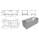 Kolpa San pravokotna kopalna kad za vgradnjo pandora 170 x 75 cm (3838987593119) | Shoptok.si