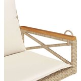  Klupa za ljuljanje s jastucima bež 63x62x40 cm od poliratana | shoptok.hr