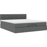 vidaXL Otomanski posteljni okvir z vzmetnico siv 160x200 cm blago | Shoptok.si