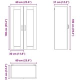 vidaXL Stenska kuhinjska omarica artisan hrast 60 x 31 x 100 cm | Shoptok.si