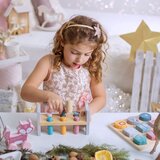 Viga polarb set drvena piramida + bušilica s čekićem polarni medvjed montessori | shoptok.hr