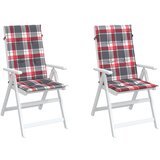  Jastuci za stolice 2 kom crveni karirani 120x50x3 cm od tkanine | shoptok.hr