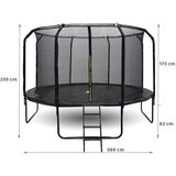 SKYFLYER trampolin črni – 366 cm | Shoptok.si
