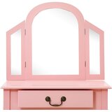  Toaletni stolić sa stolcem rozi 65x36x128 cm paulovnija i MDF | Eponuda.com