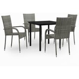  5-dijelni vrtni blagovaonski set sivo-crni | shoptok.hr