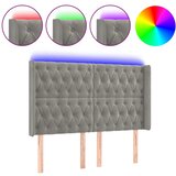  LED uzglavlje svjetlosivo 147 x 16 x 118/128 cm baršunasto | shoptok.hr