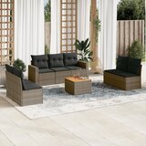 vidaXL 8-dijelni set vrtnih sofa od poliratana s jastucima sivi Cijene
