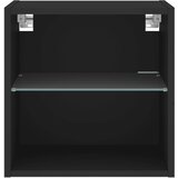  Noćni ormarić s LED svjetlima zidni crni | shoptok.hr