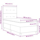  Postelja z vzmetnico z vzmetnico Temno rjava 80 x 200 cm blago, (5000127221) | Shoptok.si