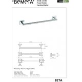 BEMETA držač peškira 35,5x5,5 cm, srebrne boje | Eponuda.com