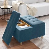  Otoman za pohranu s jastukom Plava 80 x 80 x 45 cm Baršun | Eponuda.com