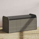 vidaXL Klop z blazino siva 115x51x52 cm poli ratan | Shoptok.si