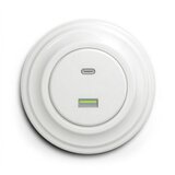  Kliklap - Retro USB utičnica A+C sa okvirom, snežno bela | Eponuda.com