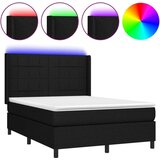  Krevet box spring s madracem LED crni 140x190 cm od tkanine | shoptok.hr