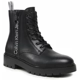 Calvin Klein Jeans Zimski škornji Combat Mid Laceup Boot W Zip YM0YM00262 Črna